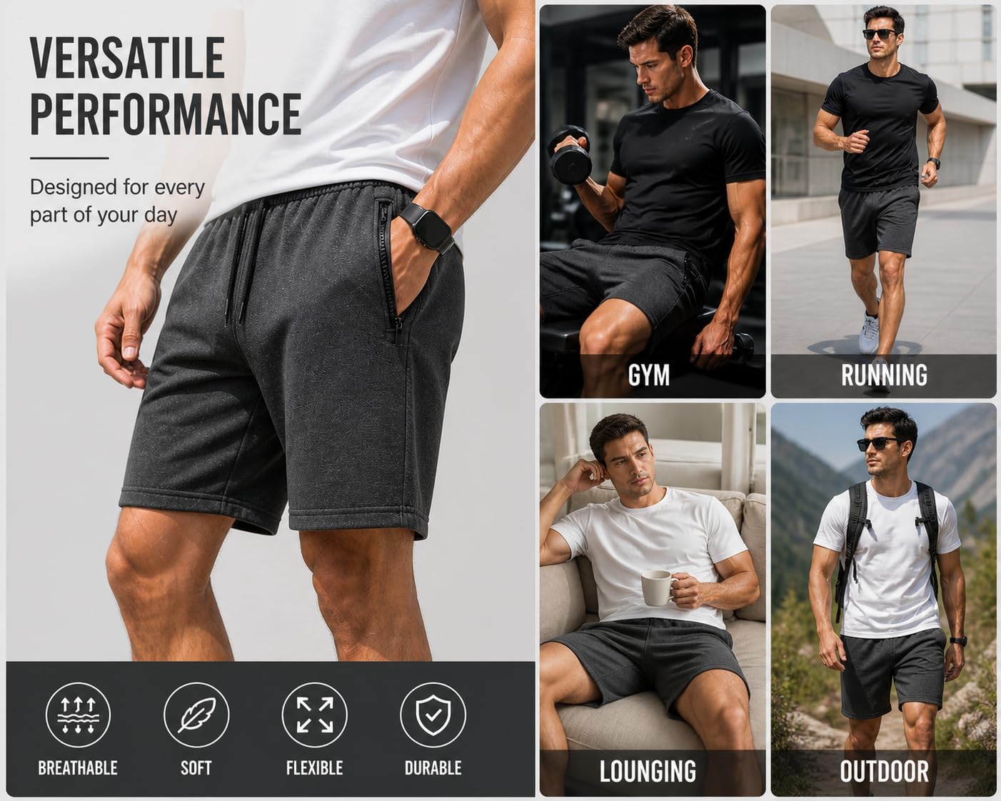 ITRAT Men’s Fleece Shorts – Comfort Meets Everyday Flex