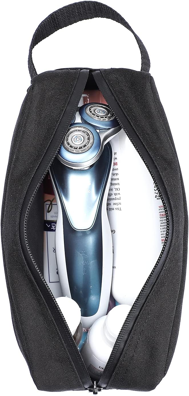 Toiletry Bag for Men, Etercycle Portable Travel Wash Bag, Waterproof Toiletries Cosmetic Organizer Bag, Gym Shaving Shower Bathroom Bag, Dopp Kit Make Up Bag with Handle (Black)