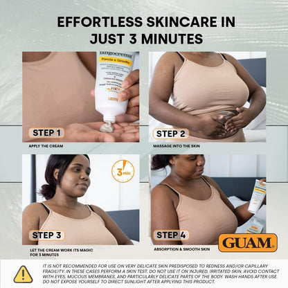 GUAM Algae Anti Cellulite Cream for Tummy &amp; Waist, 150ml Mud based Hot Skin Tightening Cream for Stomach with Black Tourmaline &amp; Caffeine, Natural Cellulite Remover, Belly &amp; Tummy Skin Firming Cream