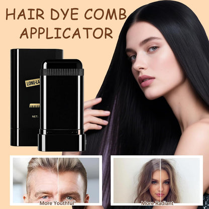 Safe and Convenient Hair Dye Comb, Waterproof Sweat-Proof Hair Dye Stick with Comb, 2-In-1 Quick Touch-Ups Dye Comb for Women &amp; Men (Coffee)