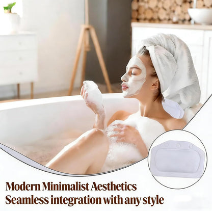 Bath Pillow With 3 Strong Suction Cups, Soft Waterproof Bathroom Pillow for Tub, Relaxing Bathtub Pillow for Neck and Back Support Modern Minimalist Design Durable Bath Accessories