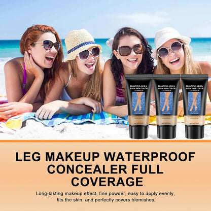 2pcs Leg Makeup Waterproof, Leg Make Up to Cover Veins, Tattoo Cover Up Makeup, Long-Lasting No Transfer, Concealer Full Coverage(#2 Wheat Color)