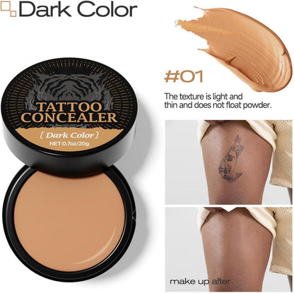 Full Coverage Body Scar Concealer, Body Makeup to Cover Skin, Waterproof High Coverage Foundation Cream, Long Lasting Sweat Resistant Mark Hider for Tattoo Scars Events, Trips, Shows, Daily