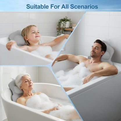 Full Body Bath Pillow for Bathtub, Bath Cushion for Head with 5D Air Mesh&amp;Powerful Suction Cups, Luxury Bathtub Pillow with Head Neck Shoulder Back Support for Spa Relaxing Fits All Bathtub (2)