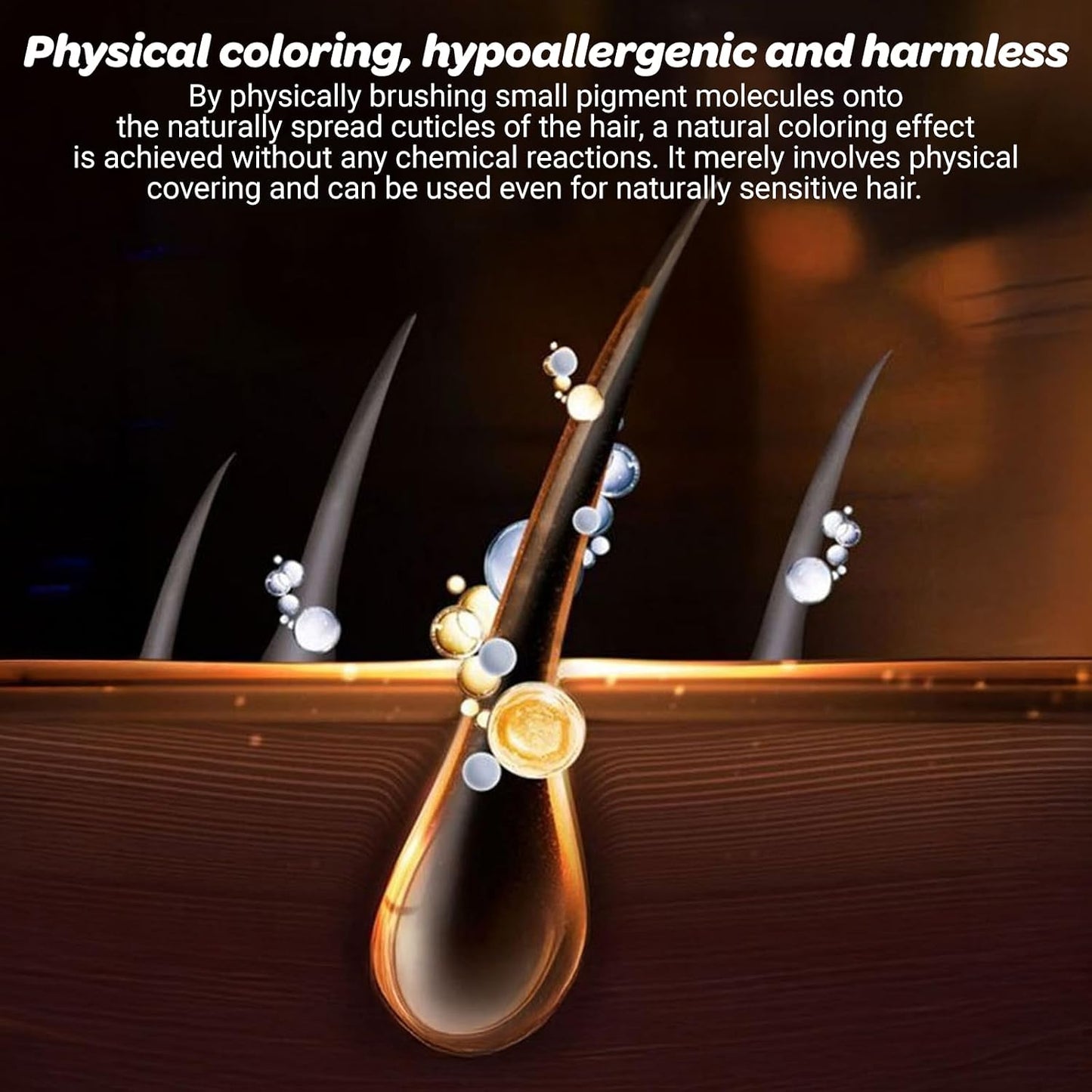 3PCS Temporary Hair Dye Comb, Waterproof Hair Color Stick, 2-In-1 Touch-Up Hair Colouring Combs for Women Men (Coffee)
