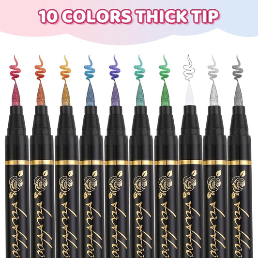 10 colours Temporary Tattoo Markers for Skin,Tattoo Pen Kit, Body Markers for Kids and Adults Art Marker Pens for Kids and Adults Party Festival Dress Up