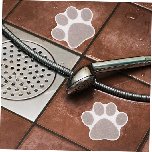 10Pcs Paw Print Non Slip Bath Stickers Self Adhesive Anti Slip Shower Floor Decals for Bathroom Safety on Tub Walls Stairs and Floors