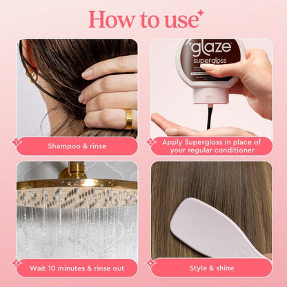 Glaze Supergloss Color Conditioning Gloss – Hydrating Semi-Permanent Colour Hair Gloss &amp; Shine Boost – Colour Depositing Mask - Vegan, Cruelty-Free – 190ml - Auburn Spice - Auburn Red