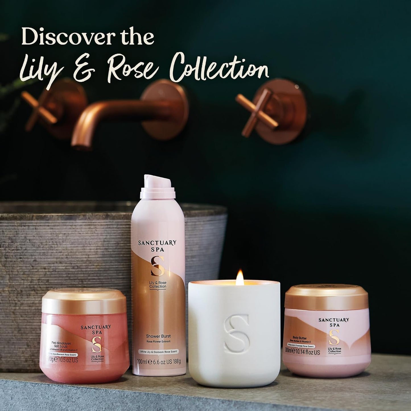 Sanctuary Spa Lily &amp; Rose Body Butter for Women, No Mineral Oil, Cruelty Free &amp; Vegan Shea Body Moisturiser, 300ml