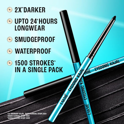 LAKMÉ Eyeconic Kajal - Twin Pack - 0.35g + 0.35g - Black