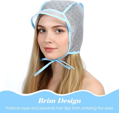 2 Pcs Highlighting Cap, Blue Hair Highlighting Cap with Hook for DIY Coloring, Frosting &amp; Highlights, Salon &amp; Home Use