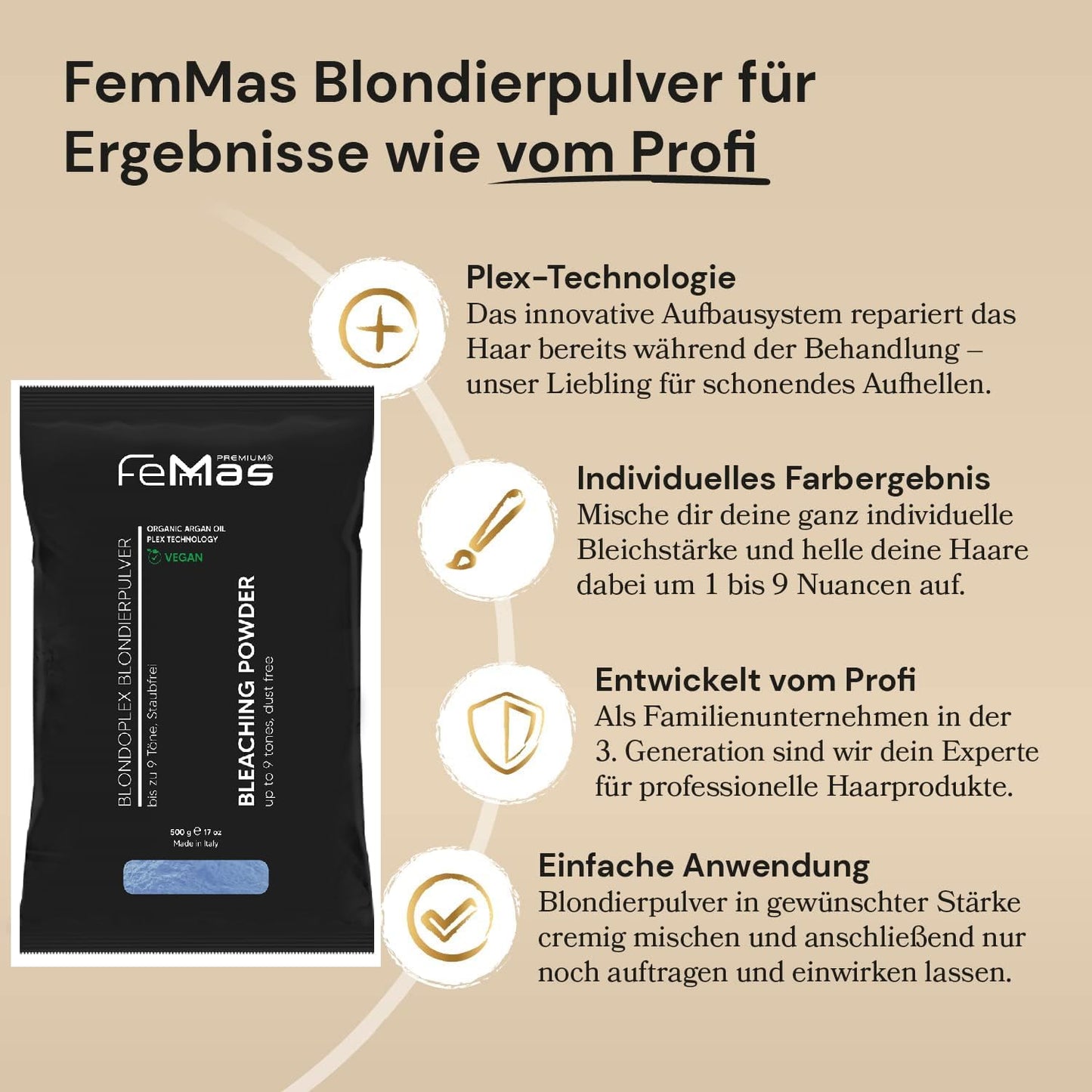 FemMas Bleaching Powder Ultra Strong 500 g Blue in Bag (2 Bags)