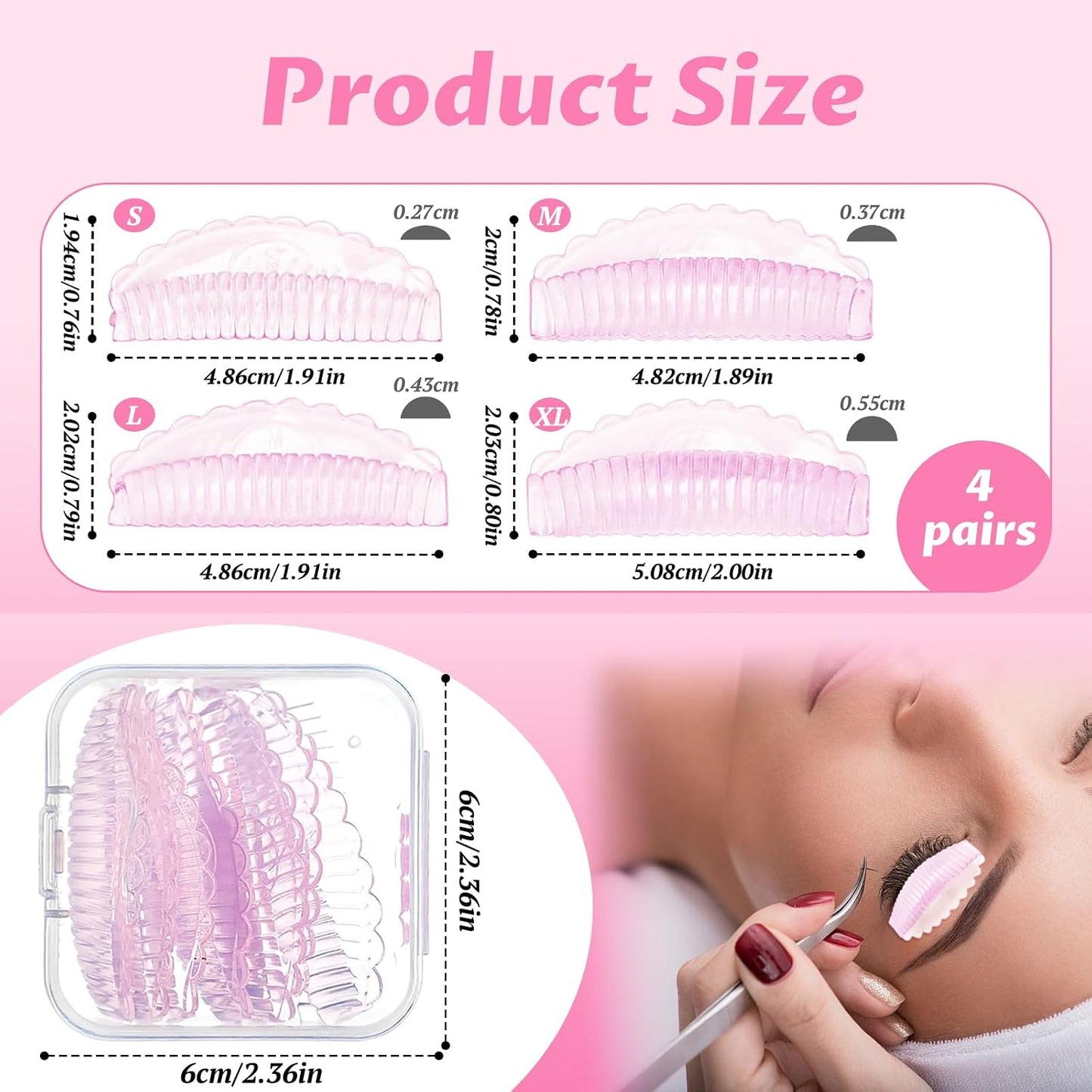 Lash Lift Shields,Korean Self Adhesive Lash Lift Pads,Reusable Silicone Eyelash Lifting Tools Use for Softening Eyelashes,No Glue,Super Sticky for Shield DIY Use at Home or Salon