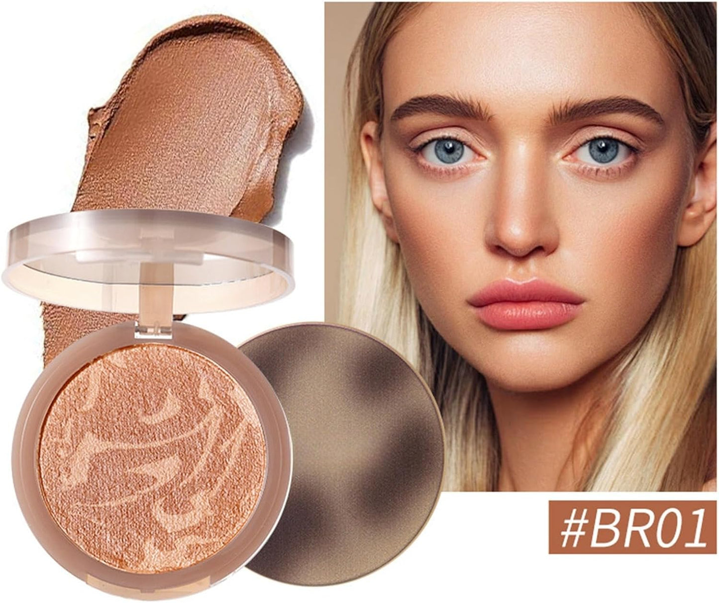 Baked Bronze Contour Cream,Face Contour Palette Powder,Long-Lasting | Mousse Texture | Three Dimensional Grooming | Ultra-Fine Lightweight | Easy to Sculpt the Face（01# 10G）