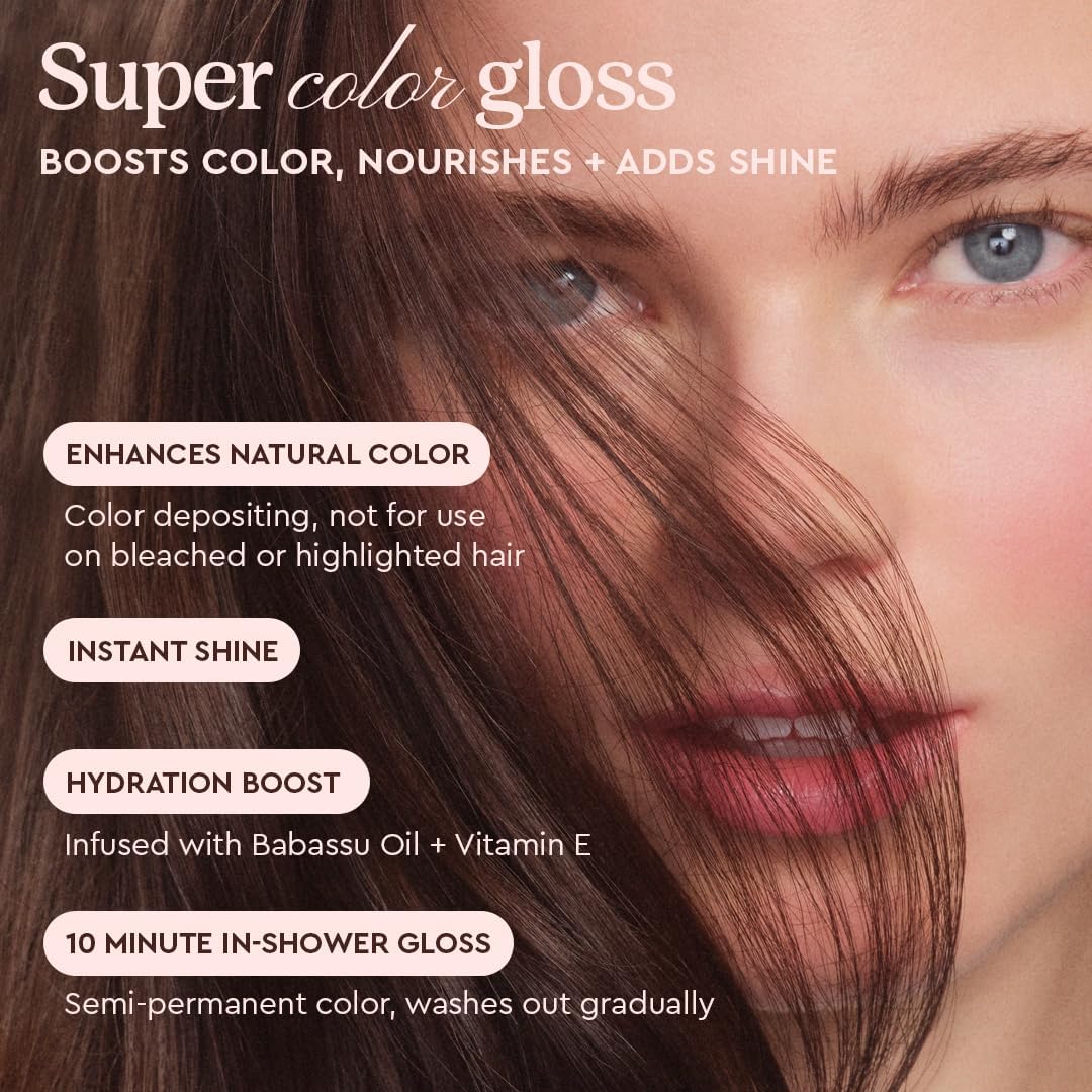 Glaze Super Gloss Color Conditioning Gloss – Teddy Brown for Virgin Light to Medium Brown Hair- Deepen Brunette Tones – Rinse Out Semi-Permanent - Enhances Colour, Boosts Shine &amp; Hydration - 190ml