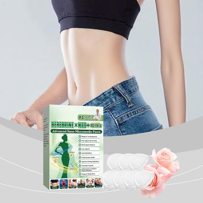 10-IN-1 Advanced Nano Microneedle Patch,Luxurious Weight Loss Patches, Natural Metabalance Patch, Microneedle Patches, Gentle Soothing, for All Body Types (2pc)