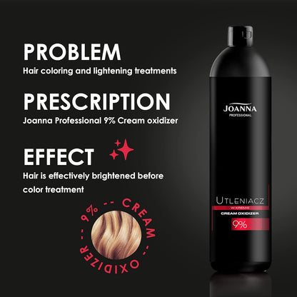 Joanna Professional Hair Dye Oxidant 9% – Cream Developer – Creamy Consistency – Blonding &amp; Dyeing – 1000 g
