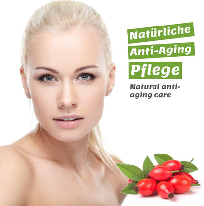 Rosehip Oil 50ml - 100% organic, cold pressed, vegan - Anti-aging Rose Hip Seed Oil for face, skin, body, hair, hands