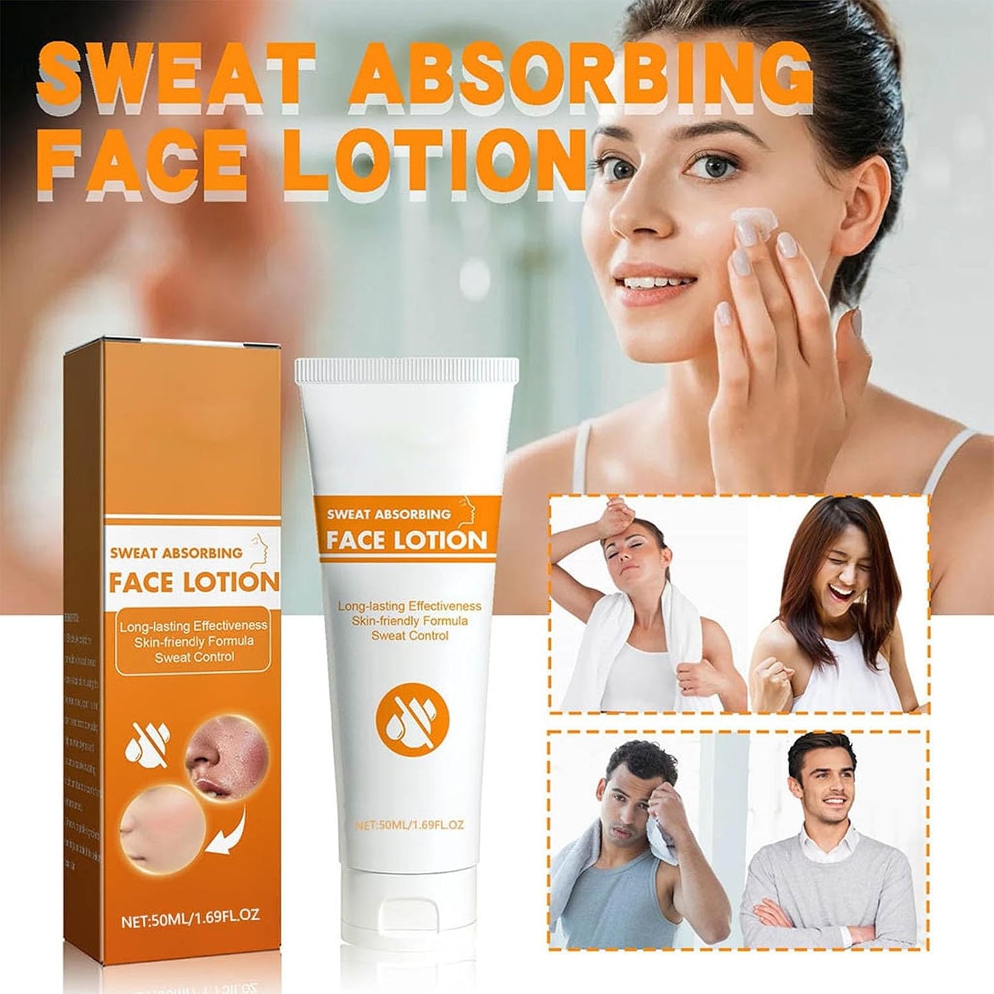 Face Antiperspirant, Face Sweat Blocker, Sweat Absorbing Face Lotion, Strong Antiperspirant, Face Anti-Sweat Against Heavy Sweating, Forehead And Scalp And Oily Face Control, For Men And Women (1)