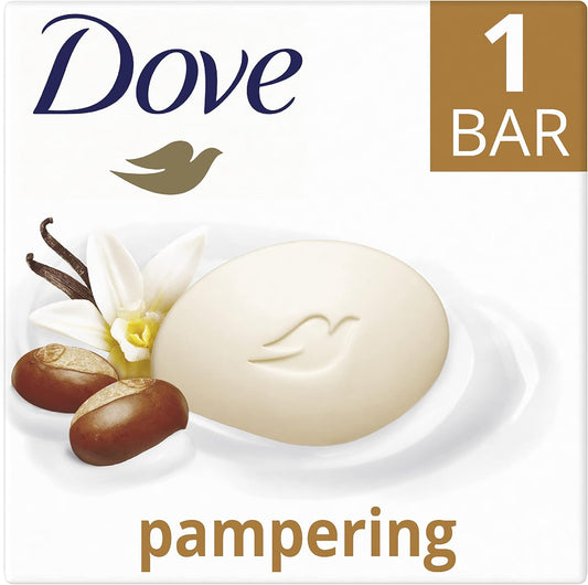 Dove Beauty Cream Bar Pampering Shea Butter Hand Soap with 1/4 Moisturising Cream for Soft and Smooth Skin Feeling 90 g