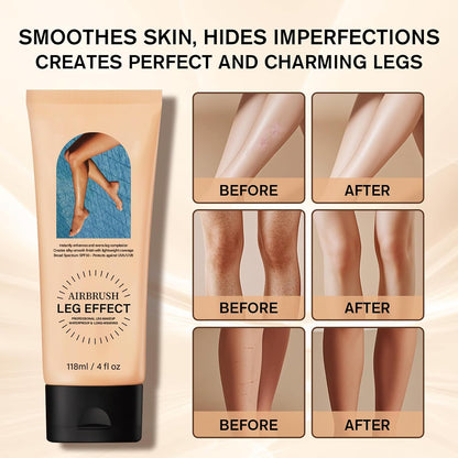 Waterproof Leg Makeup without Transfer with Extra Large Brush, Tattoo Cover for Varicose Veins/Scars, Skin Perfecting Body Foundation, Balances Skin(#02 Medium)