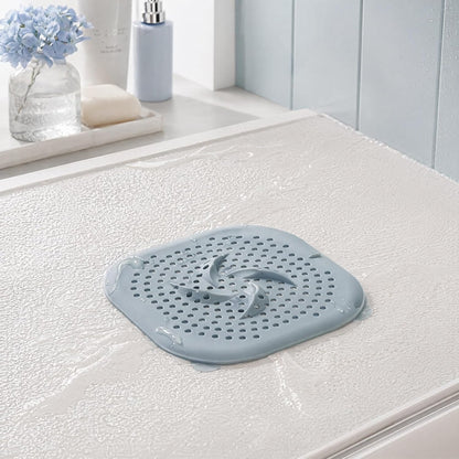Silicone Shower Drain Cover Hair Catcher with Suction Cups, 4 Pcs Sink Strainer Drain Protector for Bathroom Bathtub Kitchen, Anti-Clogging Bath Plug Hair Trap