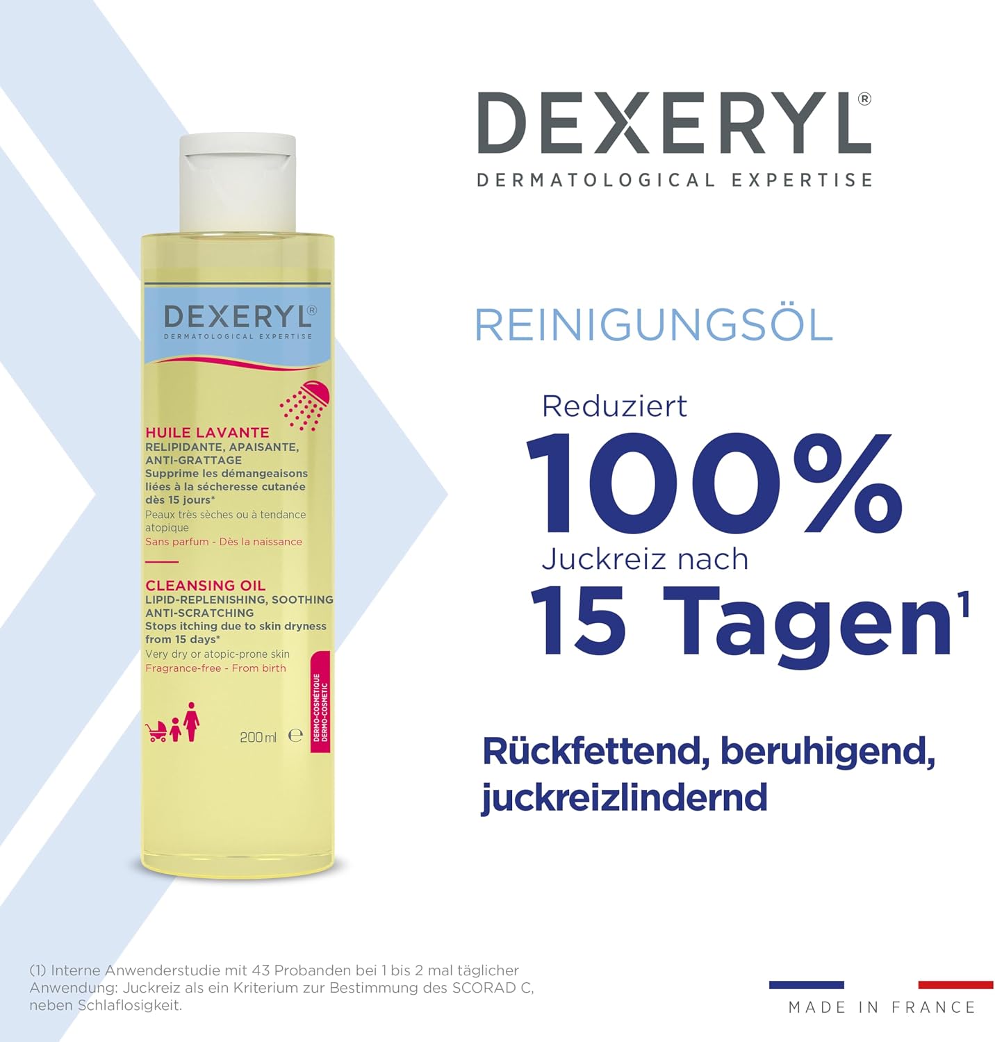 Dexeryl Washing Oil, 200ml, [Travel Size], Soothing, Scratch-Resistant, Very Dry Skin, Breathable, perfumed