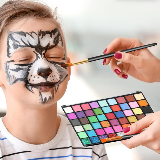 Face Painting Kit for Children, 54 Colors Face Paint With 10 Pcs Brushes,Body Paint,WashableSafe &amp; Non-Toxic Body Paint for Kids Adults Suitable for various festival makeup