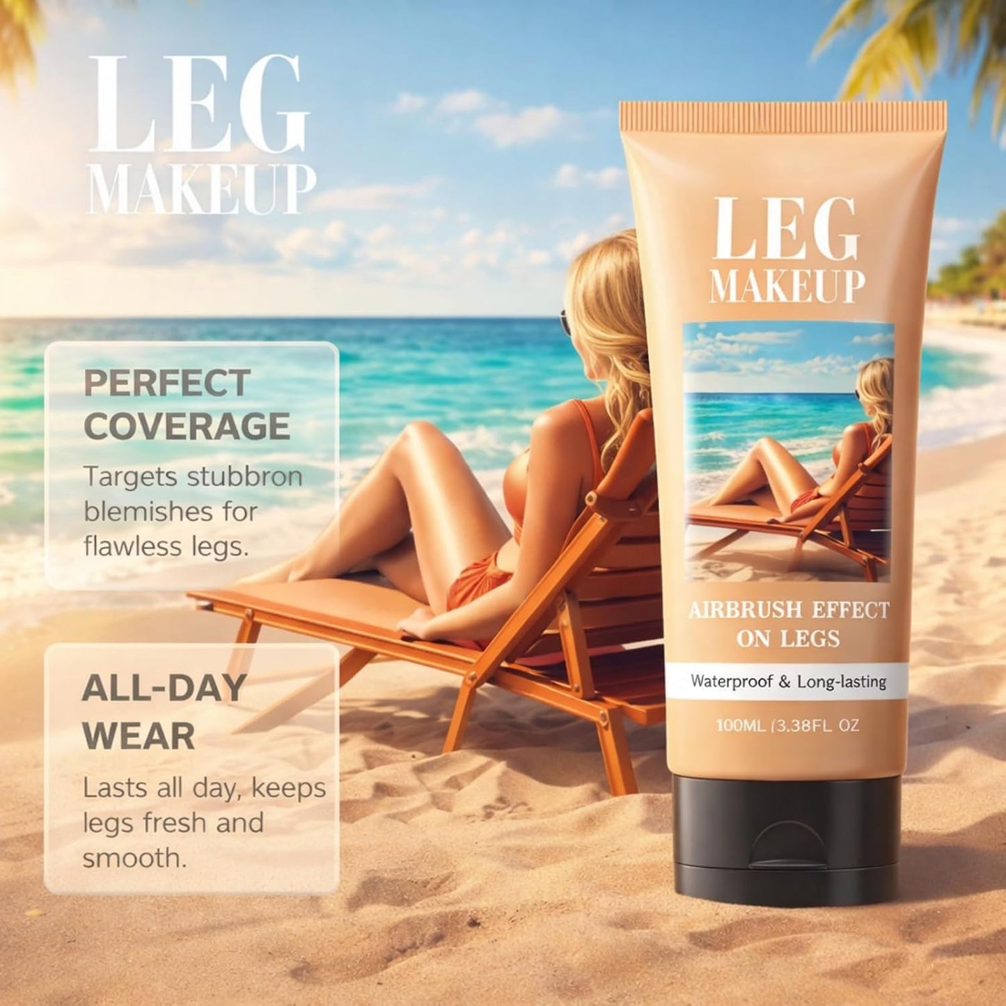 100ml Leg Makeup Waterproof No Transfer,Body Coverage Foundation#Fair Brown | Leg Full Coverage Concealer Waterproof,Leg &amp;Body Makeup to Cover Veins,Long Lasting Moisturizing Concealer,#Fair Brown