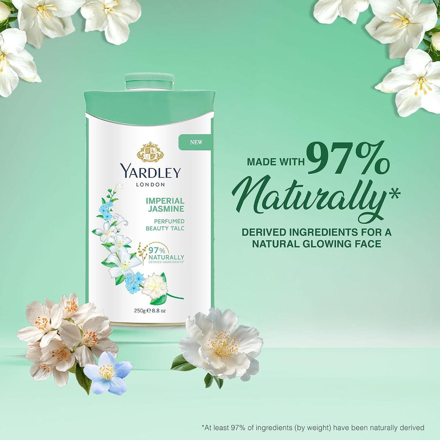 Yardley London Jasmine Perfumed Talcum Powder - 250 g. 8.8 oz, Deodorizing Talc