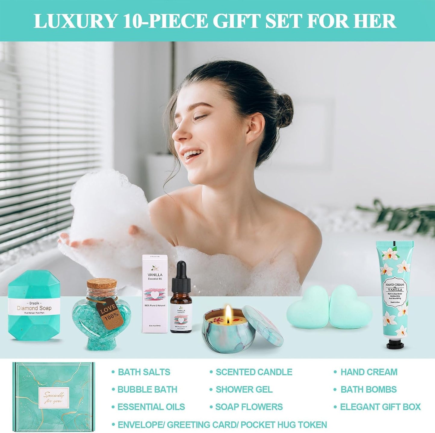 Pamper Gifts for Women, Birthday Pamper Hampers Kit Self Care Package for Her, Relaxation Ladies Christmas Spa Gifts Sets Xmas Present Ideas for Women Best Friend Sister Bestie Mum