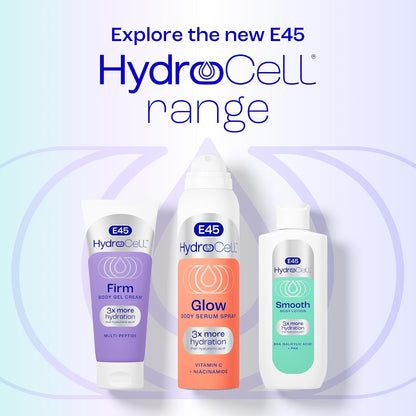 E45 HydroCell Glow Body Lotion Serum Spray Moisturiser with Vitamin C 200ml | Activates hydration from within - Fast-absorbing serum spray for radiant, healthy-looking skin