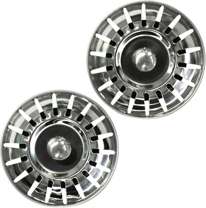 Armo® Stainless Steel Sink Strainers with Hair Catcher, 78MM Diameter, Pack of 2