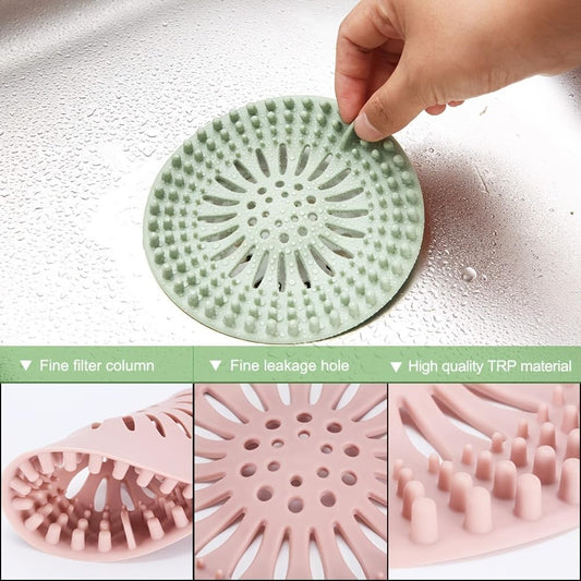 Set of 4 Silicone Hair Catchers for Shower Drains, Sink Strainers &amp; Protectors – Durable, Long-Lasting Material. Effortless Installation &amp; Cleaning for Use in Kitchens, Bathrooms, and Bathtubs