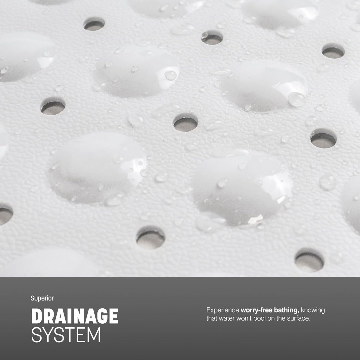 KEPLIN Premium Non-Slip Shower Mat - 164 Suction Cups, BPA &amp; Latex Free, Mildew Resistant, Machine Washable - Safe, Durable &amp; Comfortable for Shower Floors &amp; Stalls (White, Small (54 x 54cm))