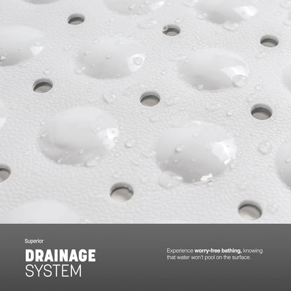KEPLIN Premium Non-Slip Shower Mat - 164 Suction Cups, BPA &amp; Latex Free, Mildew Resistant, Machine Washable - Safe, Durable &amp; Comfortable for Shower Floors &amp; Stalls (White, Small (54 x 54cm))