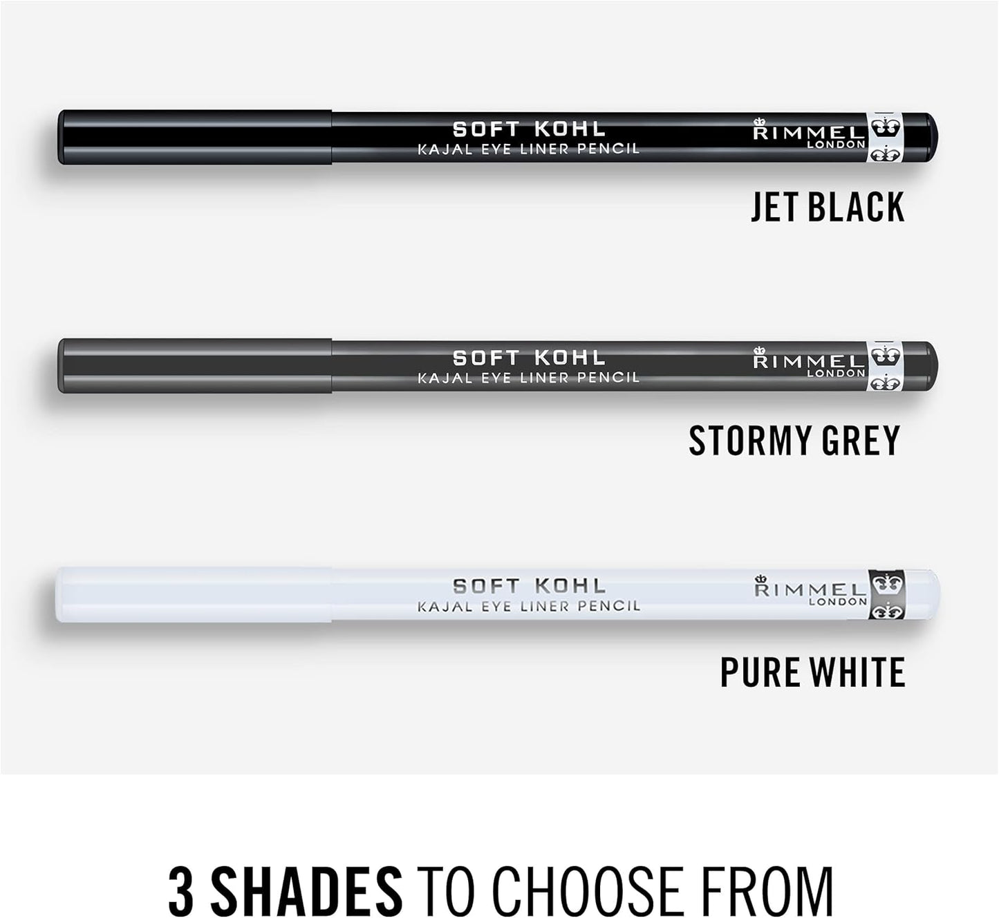 Rimmel Soft Kohl Kajal Professional Eyeliner Pencil, Intense Long-Lasting Colour, Up to 12 Hours Wear, Smudge Proof, 1.2 grams, Pure White