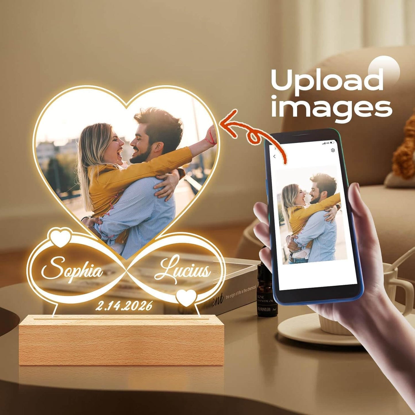 Personalised Anniversary Birthday Gifts for Women Men, Personalised Photo Frame, Personalised Picture Frame, Personalised Wedding Photo Gifts for Him Her Girlfriend Boyfriend Couple