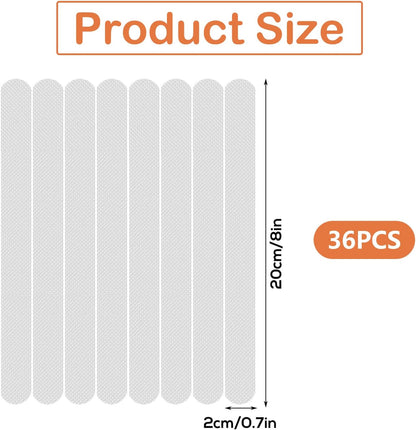 36pcs Non Slip Bathtub Stickers - High Adhesive Anti Slip Shower Grips (Clear)