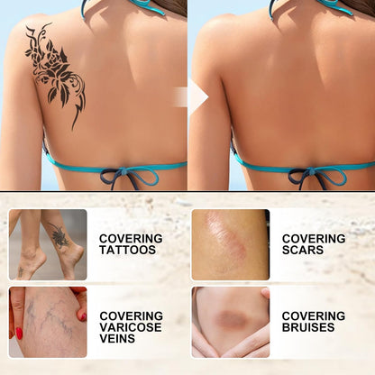 2pcs Leg Makeup Waterproof, Leg Make Up to Cover Veins, Tattoo Cover Up Makeup, Long-Lasting No Transfer, Concealer Full Coverage(#2 Wheat Color)