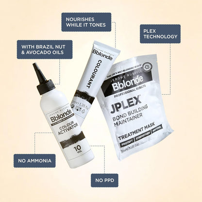 Jerome Russell Bblonde Brighten &amp; Repair ICE WHITE Toner | 150ml | Neutralises Brassiness | Bright Ice White Blonde Results | Bond-Building Care | Ammonia-Free | Vegan Formula
