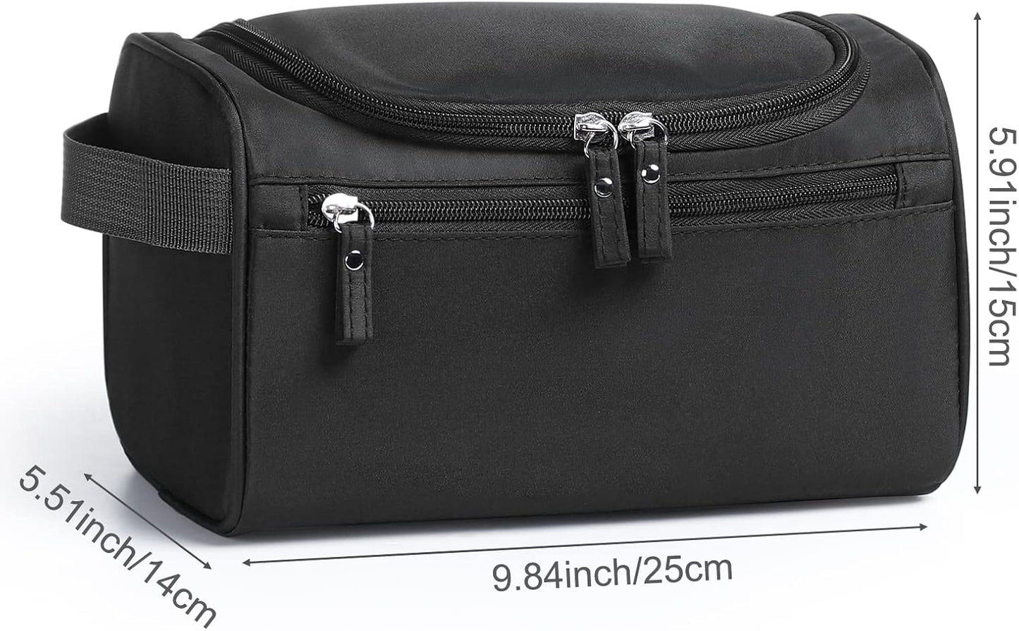 Toiletry Bag, Etercycle Hanging Wash Bag Travel Toiletry Bag Waterproof Bathroom Bag for Men and Women Travel Toiletry Makeup Organizer (Black)
