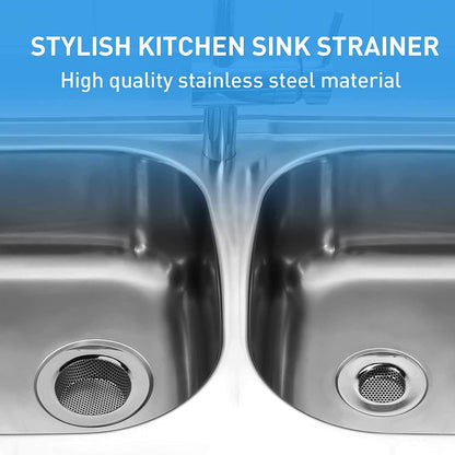 2pcs Kitchen Bathroom Sink Strainer, Stainless Steel Drain Filter, Thicker, Outer Diameter 3 Inch/77mm (Small Size)