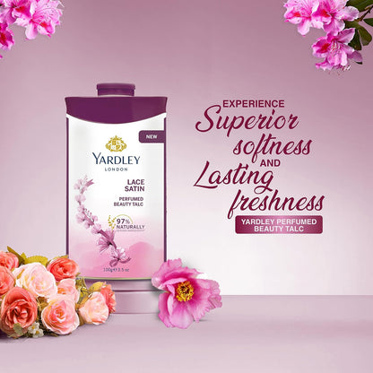 Yardley London Lace Satin Perfumed Talc 100g