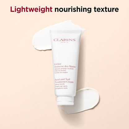 Clarins Hand &amp; Nail Treatment Cream 100ml | Nourishing Moisturiser for Dry Hands &amp; Strengthening Nails | Anti Aging | Non Greasy