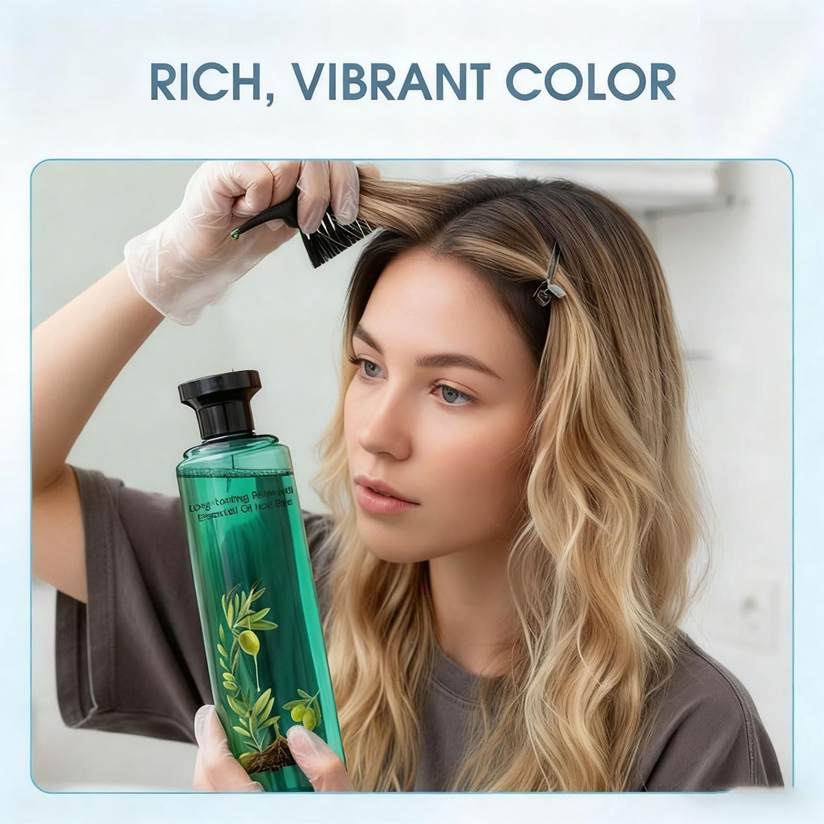Long-Lasting Botanical Essential Oil Hair Dye,Mild Formula Long Lasting Hair Dye Set,Plant-Based Hair Color for Gray Coverage (Natural Black)