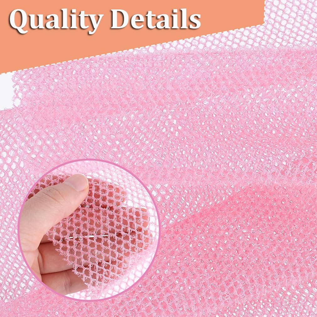 2Pcs African Exfoliating Net, African Exfoliating Sponge, Nylon Back Scrubbers, Shower Sponge Body Sponge, Deep Cleaning African Net Bathing Sponge for Men and Women 80 × 30cm