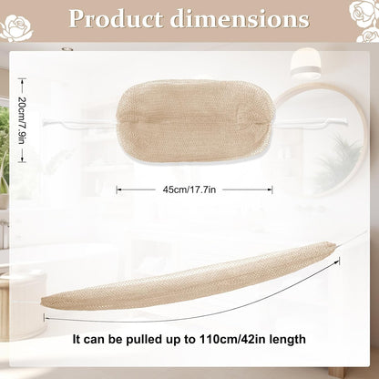 1 Pack African Net Sponge Authentic with Knots, Colourfast Exfoliating Body and Back Scrubber Set, Extra Long Quick-Dry Shower Nets with Thick Ropes, Gift Box