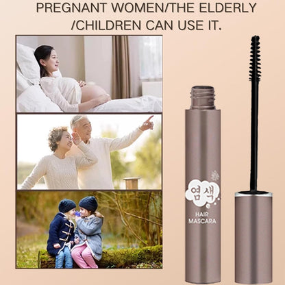 hair Root Colour Touch Up - Grey Cover Up - Semi-Permanent Hair Mascara - Waterproof Long Lasting - Beard (02 Dark Brown, 14ml)