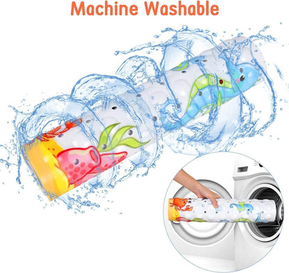 LATERN Bathtub Mat for Kid, 100CM x 40CM Extra Long Bath Tub Mat Anti Slip Shower Mat with Suction Cups and Drain Holes for Bathroom Wet Floor - Machine Washable (Octopus)